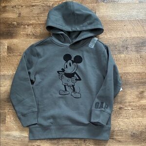 NWT GAP Kids X Disney Charcoal Hoodie with Mickey Mouse